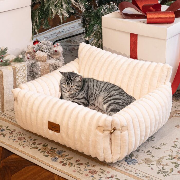 Диван для котів CheerPals Katze Sofa 63x55-66 см - м'яке ліжко для котів та маленьких собак, знімний чохол, антиковзкий низ