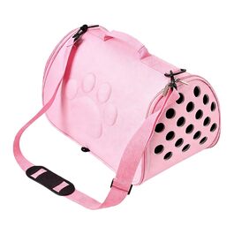 М'яка переносна сумка для тварин з плечовим ременем, рожева. Підходить для вигулу, подорожей, ветеринарних візитів та міста.