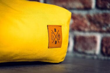 Ортопедичне ліжко для собак Roth & Bock з м'якої піни, сертифіковане Oeko-Tex Standard 100, покриття з водонепроникного канвасу, жовте, розмір S