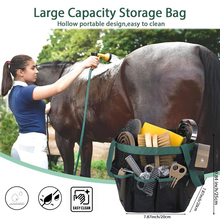 Набір для догляду за конем TERPUP, 13 предметів: щітки, стріжки, органайзер. Ідеальний подарунок для вершників та початківців.