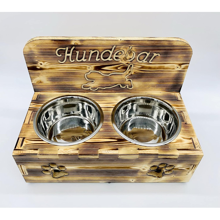 Підставка для корму для собак XL, 2x1600 мл, 16 см, для середніх та великих порід (Пуггл F1, Австралійський шетландський вівчарка, Бігль), неслизька, з захистом від розбризкування