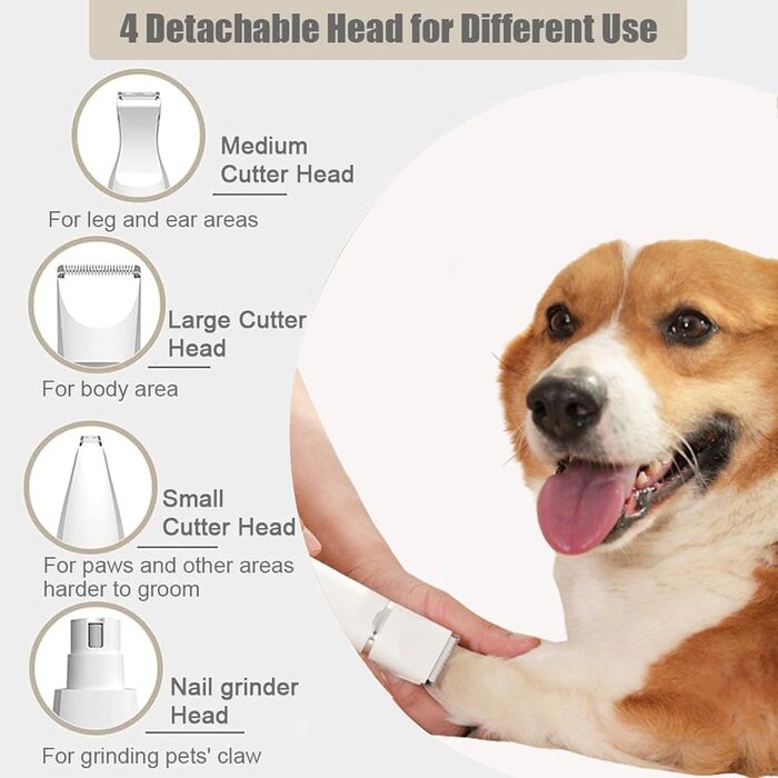 Триммер для собак Dr. Pfoten Multitrim Pro: 4-в-1, тихий, з 4 насадками