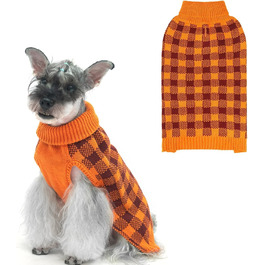 Пуловер для собак PUPTECK, теплий трикотажний одяг для собак, котів, осінь/зима, помаранчевий, розмір S