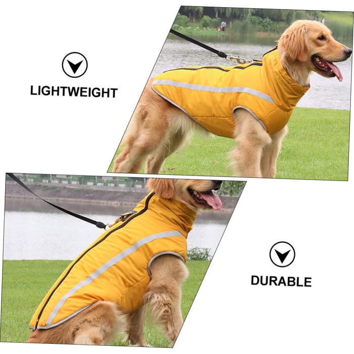 Водонепроникний дощовик для собак, жовтий, 55x68 см - дощовик для маленьких собак та цуценят