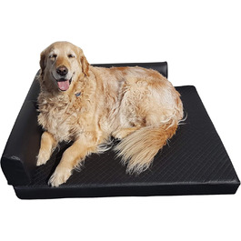 Ортопедичне ліжко для собак Natalia Spzoo Eckbett, кутовий лежак, м'яка собача підстилка, чорний колір, розмір S (80 x 60 см)