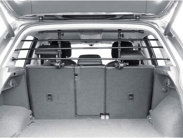 Гілка-перегородка для автомобіля OSYO | Безпечна перегородка для собак у багажнику | Сталевий каркас, чорна, H: 32-53см, L: 82-140см