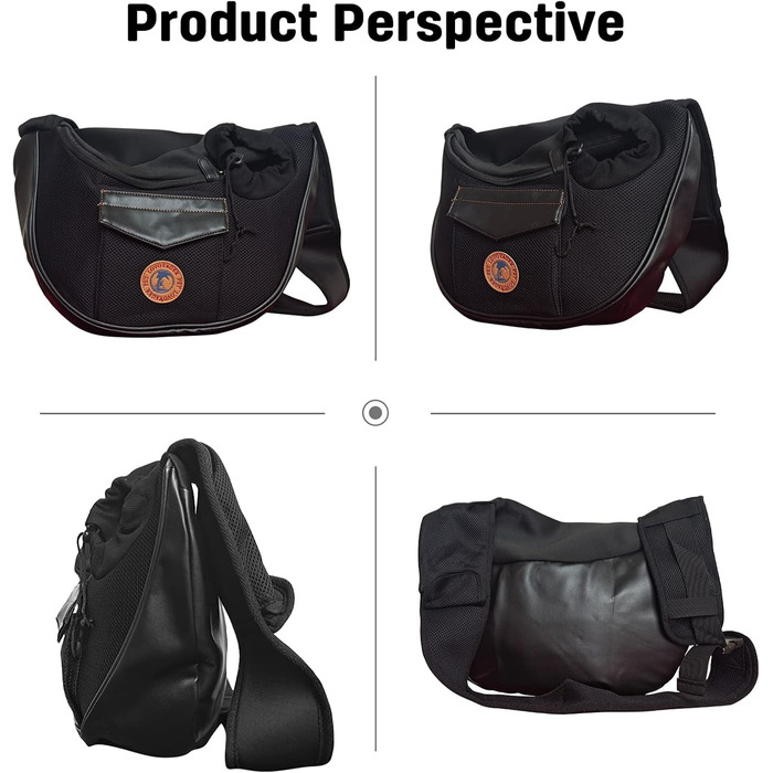 PETCUTE Сумка-переноска для собак, для маленьких собак, переноска для цуценят, дихаюча сітка, транспортна сумка, 9 кг (Чорний)