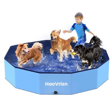Басейн для собак та дітей HaoVrisn 120x30 см, надувний, з PVC, зливом та ремкомплектом
