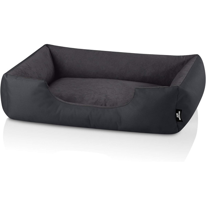 Ліжко для собак BedDog Zara, XL, 100 x 85 x 23 см, графіт - м'яке лежання та зручний знімний чохол