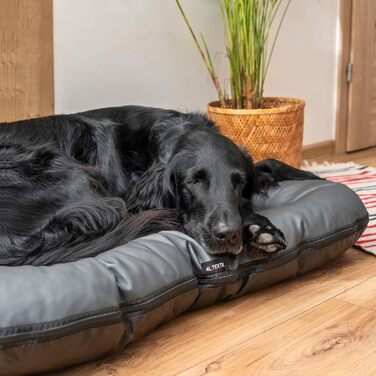 Крісло-ліжко для собак середніх порід Ella від 4L Textil: водостійке, з штучної шкіри, 90x70 см, графіт