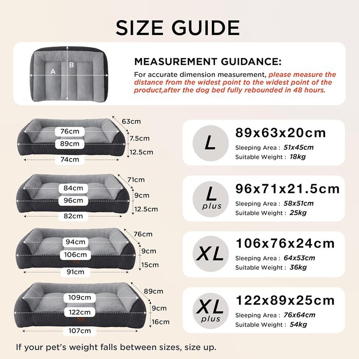 Крісло-лежанка для собак BEDSURE великих порід - 89x63 см, товста підстилка, водонепроникний чохол, антиковзаюча поверхня, м'який плюш Sherpa, темно-сірий колір