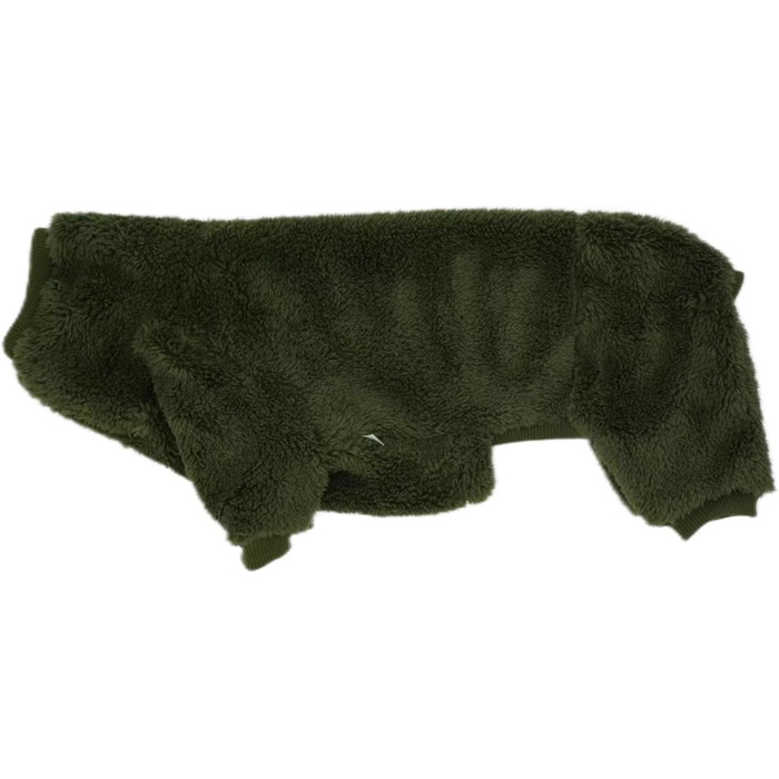 Теплий халат-комбінезон для собак з мотивом такси, з високим коміром, для зими, м'який, зручний, піжама для собак, одяг (темно-зелений, розмір M)