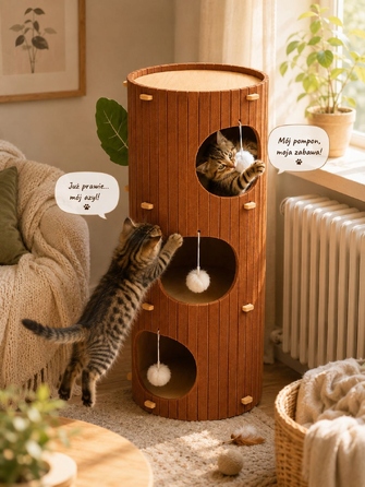 Будник для котів KUNERT, коричневий, круглий (90 см x 37 см x 90 см)