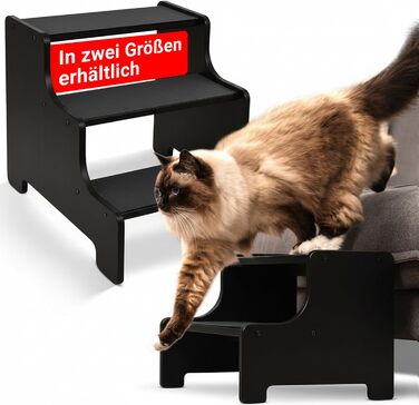 Сходинка для собак та котів AMAZING - 3 сходинки, 40 см, чорний колір | Для маленьких, середніх та великих тварин | Захист суглобів