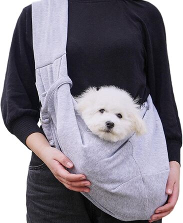 Сумка-переноска для котів та собак, сіра, для цуценят, з плечовим ременем