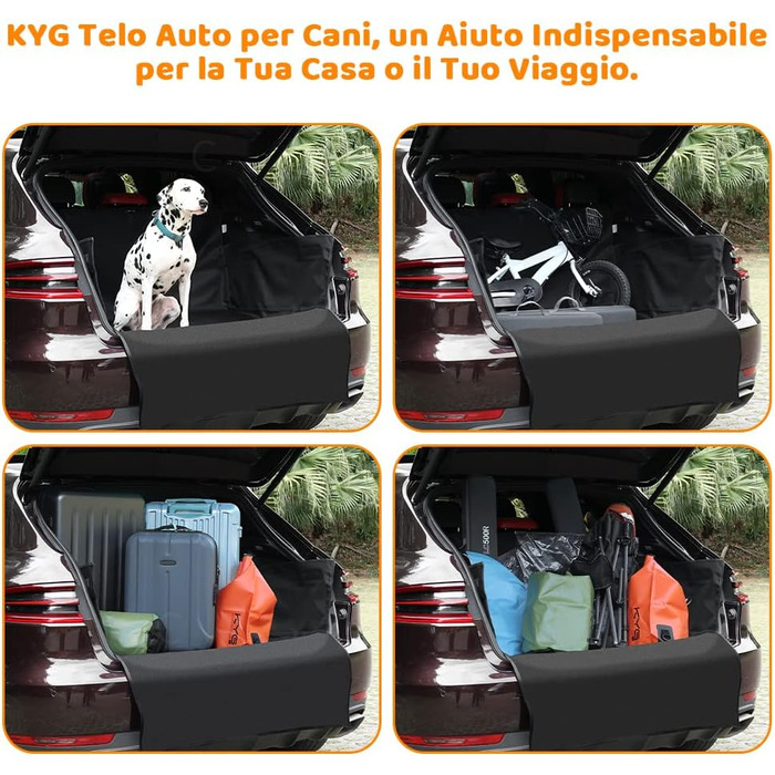 Захисний килимок у багажник для автомобіля, чорний, універсальний, з боковим захистом, для перевезення кормів для тварин