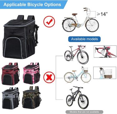 PETCUTE Фарбований велосипедний кошик для собак та котів, дихаючий, з світловідбиваючими смугами, камуфляж рожевий