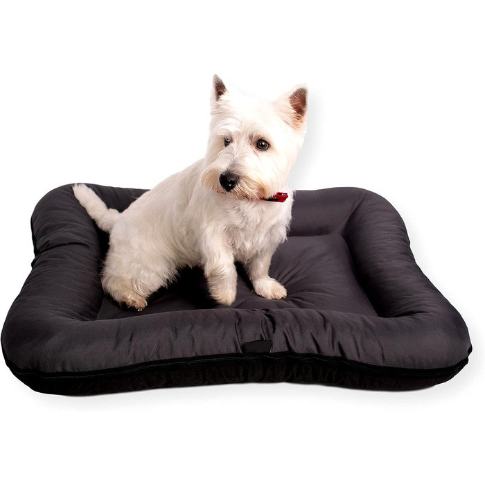 Ліжко для собак 4L Textil KLEO - великі породи, XL (130x110 см), чорний колір, з блискавкою, миється