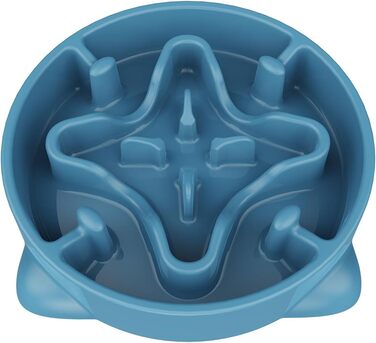 Миска для собак великих порід, 27.1 см. Анти-слизальна миска для собак, миска для корму, синього кольору (M)