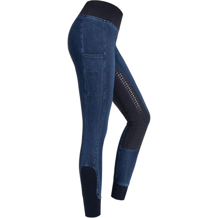 Джинсові легінси для верхової їзди RIDERS CHOICE з повним силіконовим покриттям та кишенею для телефону - RidersDeal Collection, 32, Темно-синій
