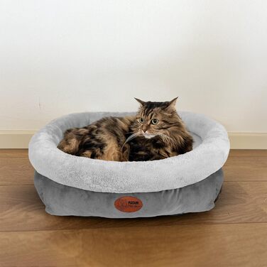 Ліжко для собак та котів Kira Grau, знімний дизайн, м'яке та нековзне, машинне прання, Small 51x46x18 см