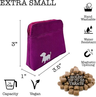 Сумка для ласощів для собак Swaggly – чорна з червоною підкладкою (рожева)