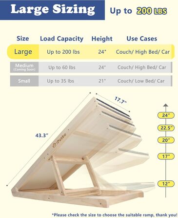 Рампа для собак та котів Hunderampe - складана, регульована, до 90 кг, 30-60 см