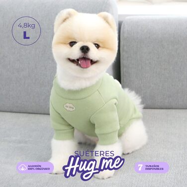 Світшот для собак маленьких порід Its Dog & Kangachi 'Hug Me', 100% органічна бавовна, колір м'ятний, розмір M