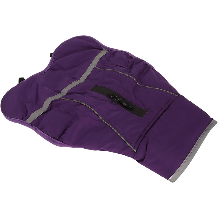 Зимова куртка для собак з світловідбиваючими елементами, регульована, тепла, з коміром-стійкою, для малих, середніх та великих собак (Чихуахуа, Доберман), колір: фіолетовий, розмір: L