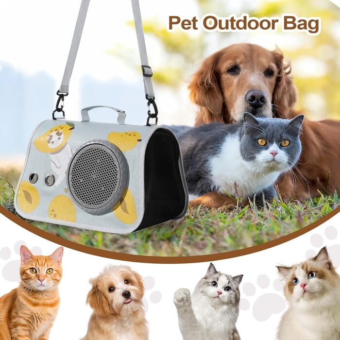 Сумка-переноска для тварин | Сумка на плечі для транспортування котів у подорожах, органайзер з регульованими плечовими ременями для походів, кемпінгу, подорожей та прогулянок