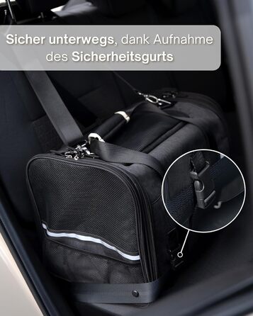 Транспортна сумка для котів та собак Petula Katzentasche & Hundetasche, чорна, до 13 кг