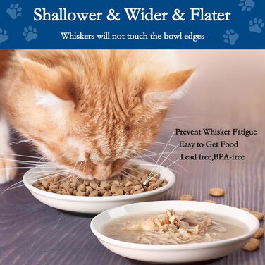 Набори мисок для котів з кераміки (2 шт.) - неслизькі, для зручного годування