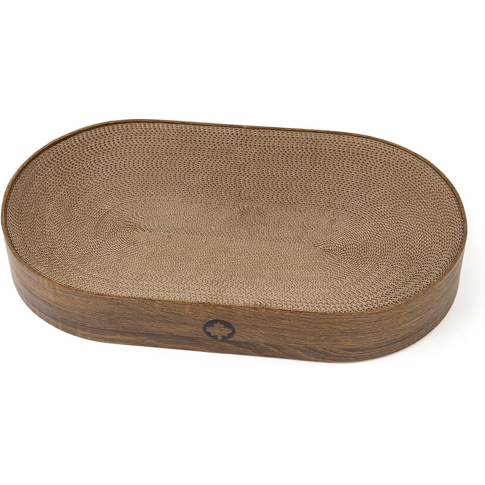 Килимок для кота з гофрокартону Apollo від CanadianCat Company, овальний, горіховий колір, 63 x 35 x 10 см