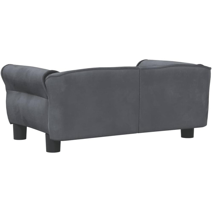 Софа для собак Festnight, сірого кольору, 70x45x30 см. М'яке ліжко для домашніх тварин з антиковзним покриттям