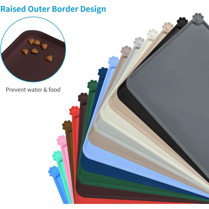 Силіконовий килимок для годування собак та котів AUDWUD, водонепроникний, антиковзкий, 61x41 см, темно-коричневий