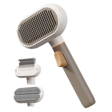 Щітка для тварин 3-в-1 | Гребінець для догляду за шерстю котів та собак, для чищення та масажу, короткої та довгої підшерсті