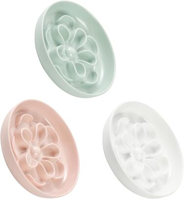 Набір мисок протиковтання для котів та маленьких собак 3 шт. - миски з лабіринтною конструкцією, зелені, блакитні, рожеві