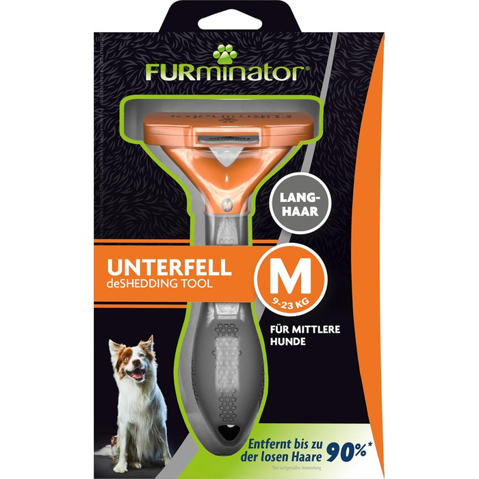 FURminator для собак середнього розміру з довгою шерстю: щітка для видалення підшерстка, версія 2.0
