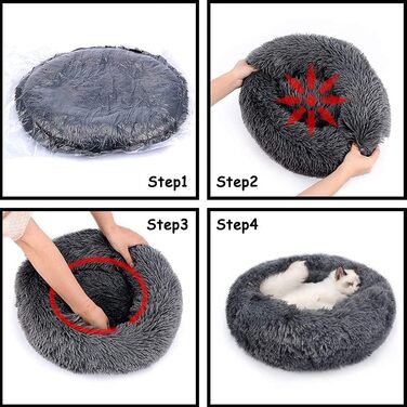 М'яке ліжко для собак Haoye, кругла подушка для домашніх тварин, ліжко для котів та собак Donut, миється, зручне ліжко для котів та собак (діаметр 50-120 см / 7 розмірів), діаметр 70 см (колір коричневий, діаметр 120 см)