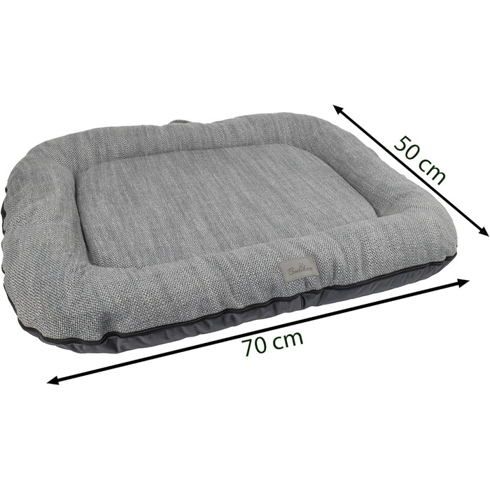 Водонепроникне лежанка для собак, килимок з кодури | Внутрішнє та зовнішнє використання, для маленьких собак | Сірий колір, розмір S: 70 x 50 см