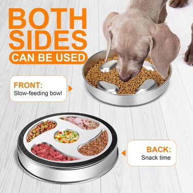 Антиблінковий набір для собак ACEONE з нержавіючої сталі 304, з силіконовим килимком, повільний годівниця для собак, великий антиблінковий набір для собак з підкладкою