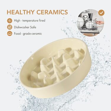 Підвищена годівниця для собак та котів Havniva з кераміки, для повільного годування, 13 см та 15,5 см, з дерев'яною підставкою, 2 шт. світло-зелені + підставка, 9.5 дюймів