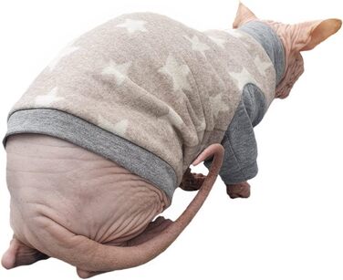 Пуловер для котів без шерсті Kotomoda зірки, теплий фліс, для Sphynx та інших голих порід (M)