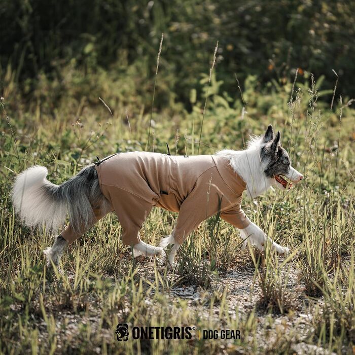 OneTigris Піжама для собак, теплий комбінезон для великих та середніх собак, коричневий L