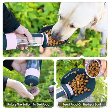 Водяна пляшка для собак SUPERDESIGN сірого кольору з контейнером для корму, для подорожей, прогулянок та активного відпочинку. Безпечна та зручна у використанні. Модель SD-PT-1662-5