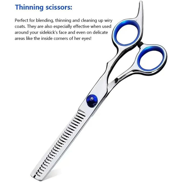 Набір професійних ножиць для собак, ножиці з округлим ножем та захисним наконечником, ножиці для стрижки шерсті з нержавіючої сталі, ножиці для фінішної обробки, вигнуті ножиці, для собак, котів, домашніх тварин