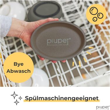Набір мисок для котів PiuPet® 2 шт. | Миски для котів, неслизькі, для корму, 230 мл, сірі