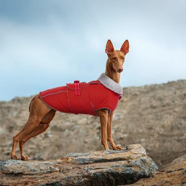 Тепла куртка для собак Lelepet: флісова підкладка, захист від вітру та води, для великих собак (L, Червоний)