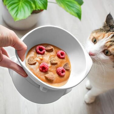 Підвищений годівниця для котів ne&no® Silikon з регульованим нахилом, сірий колір каменю | годівниця для котів | миска для котів