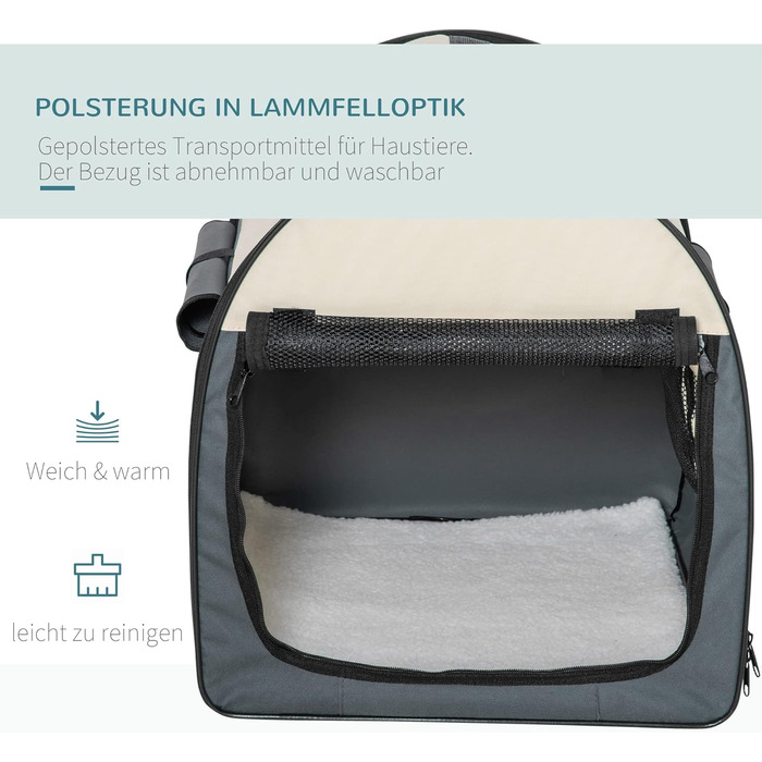 PawHut переносна переносна клітка для собак, транспортна коробка для тварин, 5 розмірів (темно-сірий, L)